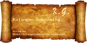 Kolinger Gabriella névjegykártya